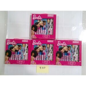 Barbie Art Set Kids OS Pink NEW Notebook Markers Stickers Stampers Mattel 4pk